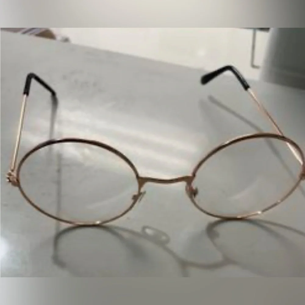 Men or Women OVERSIZED RETRO Style Clear Lens EYE GLASSES Large Round Gold Frame